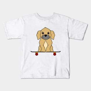 Dog as Skateboarder with Skateboard Kids T-Shirt